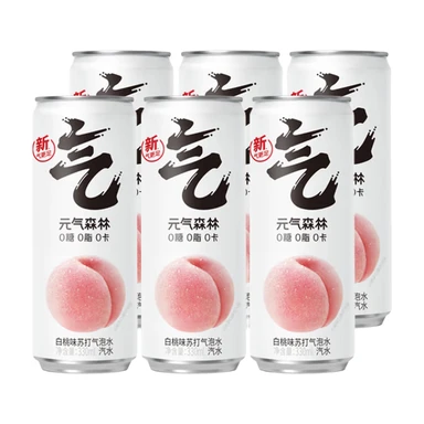 Eau pétillante au goût de pêche blanche Genki Forest Soda 330ml*6 canettes 