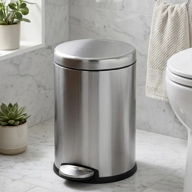Simplehuman 4.5L Round Bathroom Pedal Bin, Brushed Stainless Steel