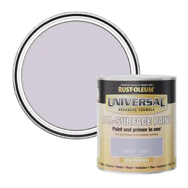 RUST-OLEUM UNIVERSAL ALL-SURFACE PAINT SATIN MISTY GREY 750ML