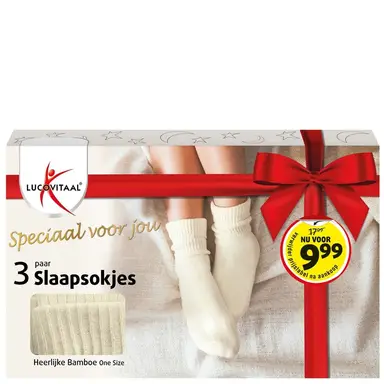 Lucovitaal Slaapsokken Bamboe Cadeaubox 3 paar
