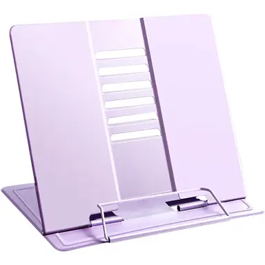 Vilscijon Thickened Adjustable Book Stand with Posture Correction, Multi-Gear Book Holder, Must-Have Reading Accessory - Purple
