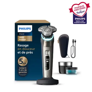 Philips  XP9203/30 Rasoir électrique avec système Triple Lift & Cut, lames rotatives 360° Dual SteelPrecision, capteur Pressure Guard, Quick Clean Pod, socle de charge - Noir