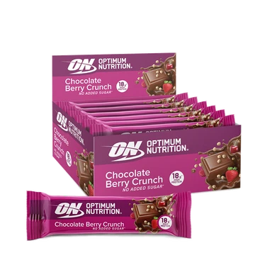 Optimum Nutrition Lot de 12 barres protéinées saveur chocolat et baies croquantes - 660 grammes