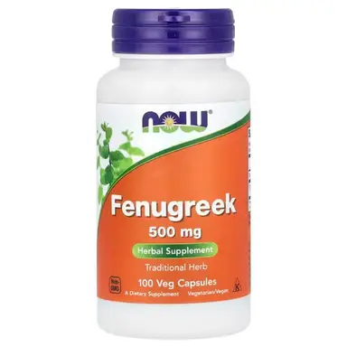 NOW Foods Fenugreek Metabolism 500mg Capsules - 100 Vegan Capsules