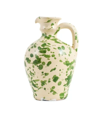 Puglian Extra Virgin Olive Oil in Green Splatter Ceramic Bottle, 500ml