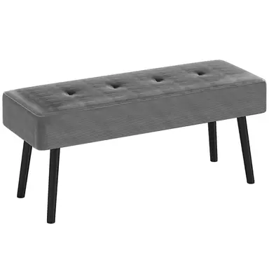 HOMCOM Ottoman Corduroy Charcoal/Black