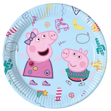 23cm Peppa Pig Plates 8 Pack
