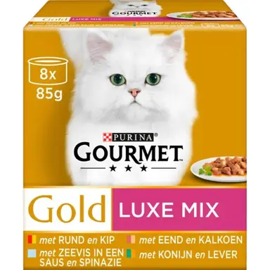 Gourmet Gold Kattenvoer Nat Luxe Mix 8 x 85 gr