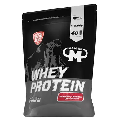 Mammut Nutrition Whey Protein, Strawberry Cheesecake Chocolate Chips, Molke, Eiweiß, Protein Shake, 1000 g