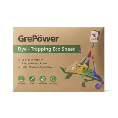 GrePower Ultra-Concentrated Eco-Friendly Color Absorbing Sheets，40 sheets,Catcher Sheets for Mixed Colour Washes to Avoid Colour Run Accidents