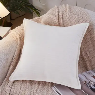MEROPE, Polyester Classic Multicolor Cushion Cover, 50x50cm, white, 1pack