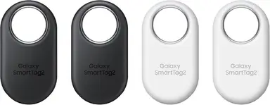 Samsung Galaxy SmartTag2 Bluetooth-Tracker, Kompassansicht, Suche in der Nähe, mit bis zu 500 Tagen Akkulaufzeit, wassergeschützt, Schwarz/Weiß (4 Stück)