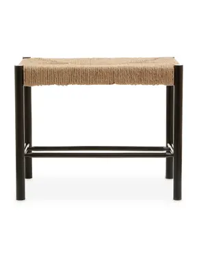 Interiors by Premier Stool Bandar Beech Wood & Hemp Rope Black/Natural