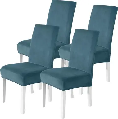 YSTYLE Dining Chair Covers Seat, Chair Slipcover for Dining Room, 4 Pieces, YHR, Peacock Blue