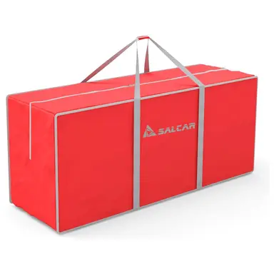 SALCAR Sac de Rangement pour Sapin Noël, Housse de Protection pour Sapin de Moins de 240cm. Tissu Oxford 600D, Imperméable, Anti-poussière, Durable et Pliable, avec Poignée - Rouge
