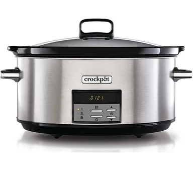 Breville Crock-Pot Large Electric Slow Cooker - 7.5L (Up to 10 People), Stainless Steel, Programmable Digital Display, Keep Warm Function and 20-Hour Countdown Timer, CSC063