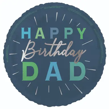 Unique Party Happy Birthday Dad Foil Balloon, 45cm
