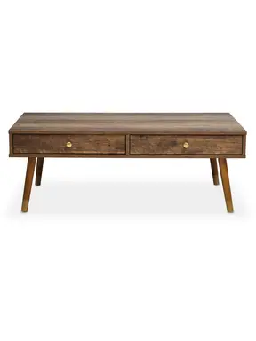 Interiors by Premier Coffee Table Frida 2 Drawers Light Walnut