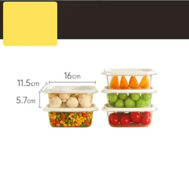 COOKER KING Rectangular Food Storage Containers Set Fridge Safe Fruit Storage Boxes Kitchen Organizer 5 Piece Set 500ml