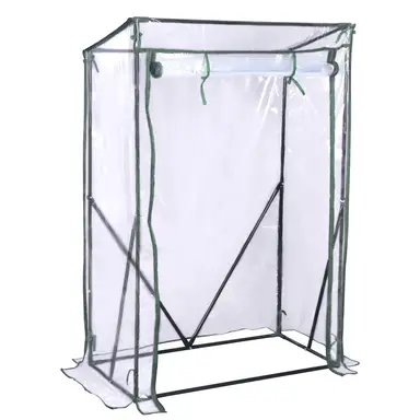 WOLTU Foliengewächshaus Tomatengewächshaus, PE Reißfest, Wasserdichte Abdeckung mit Rolltür, für Garten, Terrasse, Hinterhof, 100x50x150/136cm, Transparent