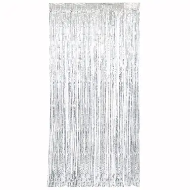 Unique Party Unique Fringe Door Curtain, Silver, 1m x 2m