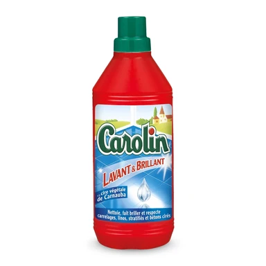 CAROLIN Nettoyant Sol Lavant&Brillant A La Cire Vegetale De Carnauba 1L