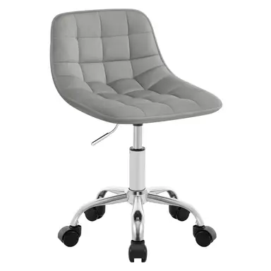 WOLTU Bürostuhl mit Rollen, 360° drehbar, höhenverstellbar, Samtohle, hellgrau, BS153hgr