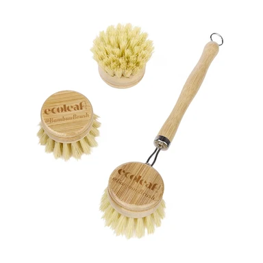 Ecoleaf by Suma - Bamboo Wash Up Brush & 2 Heads