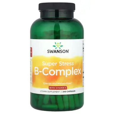 Swanson Vitamin B Complex + Vitamin C Super Stress Capsules - 240 Capsules
