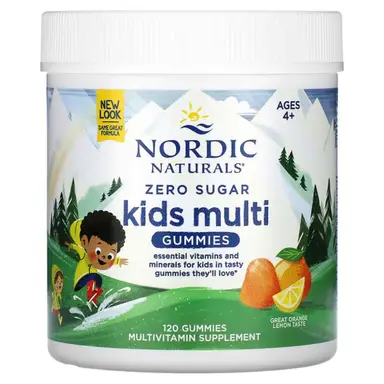 Nordic Naturals Multivitamin Daily Wellness Support for Kids Zero Sugar Orange Lemon Gummies Flavour - 120 Gummies