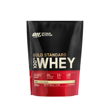 Optimum Nutrition Gold Standard 100% Whey Protein saveur crème vanille 450 g (15 portions)