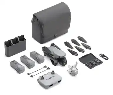 DJI Air 3S Fly More Combo (RC-N3), Drohne mit 1“ CMOS Weitwinkel- & mittlerer Telekamera, 4K/60fps HDR Video, omnidirektionale Hinderniserkennung bei Nacht und 3 Akkus für längere Flugzeit