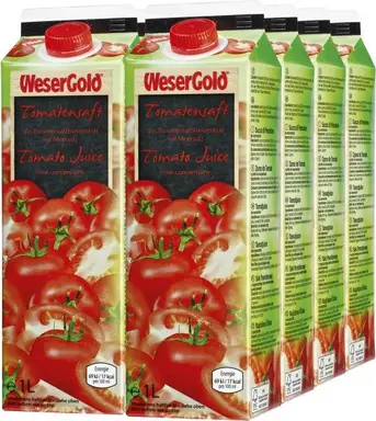 Wesergold Tomatensaft 8x1L