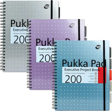Pukka Pads A4 Metallic Executive Project Book, Pack of 3