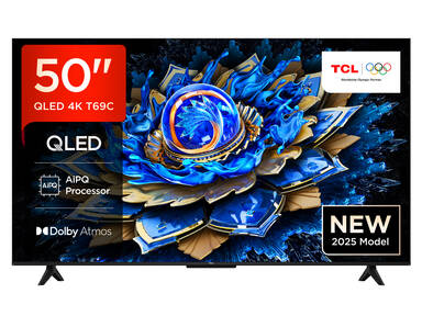 TCL 50T69C 50 Zoll QLED, Direct LED, 4K HDR, Smart Google TV mit Dolby Vision & Atmos, Game Master, Motion Clarity, Google Assistant & Alexa