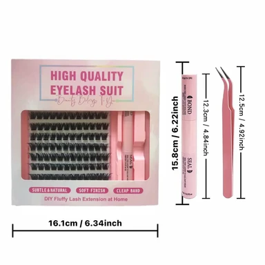 MeoMagic Accessoires wimpers extensions 10 rijen 20 15 (pincet en lijm inbegrepen)