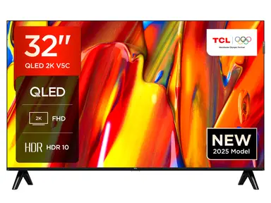 TCL 32V5C 32 Zoll Full HD Smart QLED Direct LED TV mit Android TV & HDR Kompatibel mit Google Cast & Google Home, Schlankes Design