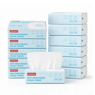 ochama Weiche Feuchtigkeitsspendende Gesichtstücher 1200 Blatt 100 Blatt × 12 Packungen 3‑Lagige Feuchtigkeitstücher 30 % Creme‑Gehalt Geeignet Für Empfindliche Haut Familien‑Share‑Pack
