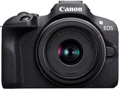 Canon EOS R100 mit RF-S 18–45mm – 24,1 MP APS-C Systemkamera – Dual Pixel AF, 4K-Video, 6,5 fps, Augen- & Gesichtserkennung, WLAN & Bluetooth – perfekt, um kostbare Erinnerungen festzuhalten