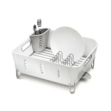 Simplehuman Compact Dishrack, White Plastic