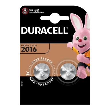 DURACELL CR2016 3V Lithium Coin Batteries - 2 Pack