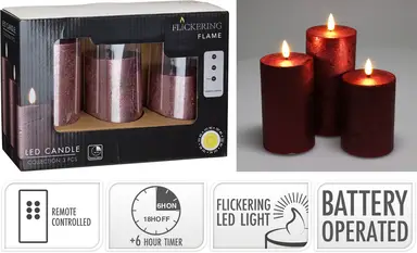 LED CANDLE SET OF 3PCS