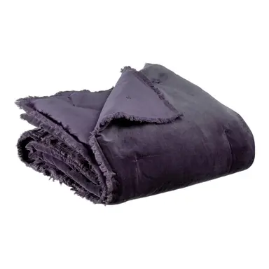 Vivaraise Couverture Fara violet prune - 135 x 200 cm
