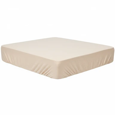 5five Flora Spannbettlaken, 160 x 200 cm, 30 cm Tiefe, Beige Leinen-Cotton-Gauze