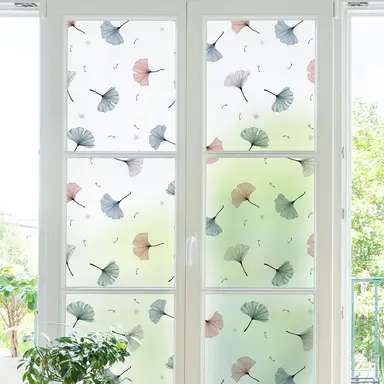 Floral wall stickers, peelable wallpaper murals, suitable for girls' bedrooms and living rooms,Ginkgo leaves