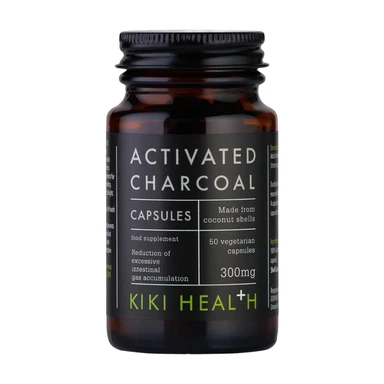 KIKI Health Activated Charcoal 300mg Vegan Digestive Support Capsules - 50 Capsules