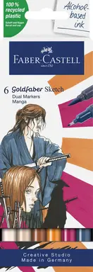 Sketchmarkers Faber-Castell Goldfaber Etui 6 Stuks Manga op Alcoholbasis