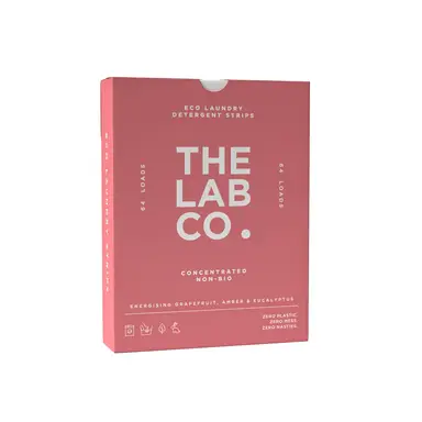 The Lab Co. Laundry Detergent Strips Washing Sheets | Eco Ultra-Concentrated | Non-Bio for Sensitive Skin | Non-Toxic Fragrance | EDC-Free | Lab-Tested | Energising Grapefruit Amber | 64 Loads