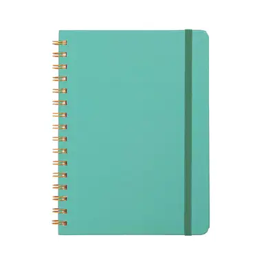 Jubiluu A5 Hardcover Spiral Lined Notebook - 96 Sheets (100g offset paper), with Elastic Band - Classic Cream Ruled Journal for Writing, School, Office, and Gifts-Pine Green