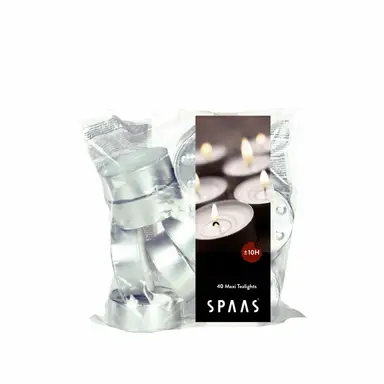 Spaas Maxi Tealights 10h Burn Time Unscented White 40pcs